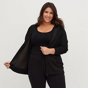Torrid Black Active Cupro Hoodie Zip Up Sweatshirt